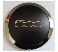 1x Enjoliveur Cache-Moyeu Noir Avec Bord Chrome Fiat 500 Année À Partir De 2007