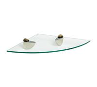 1x Étagère d'Angle de Salle de Bain en Verre Flottant 30cm Clair/Or Stockage