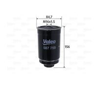 1x Filtre à carburant VALEO 587759 convient pour CHRYSLER DODGE JEEP