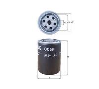 1x Filtre à huile MAHLE OC 59 convient pour CHRYSLER CITROËN DAF DAIHATSU GMC