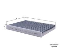 MAHLE Filtre d'habitacle LAK 467/S Filtre à charbon actif Hauteur: 30,0 32,0 Largeur: 207 206 Longueur: 246,0 247,5 245,0