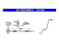 1x Flexible de frein ATE 24.1253-0050.3 convient pour SEAT SKODA VAG