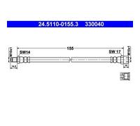 ATE Flexible de frein 24.5110-0155.3 pour TRABANT P 601 Limousine P 601 Kasten
