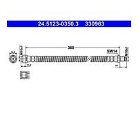 ATE Flexible de frein 24.5123-0350.3 pour Mercedes‑Benz Classe S Coupé Arrière
