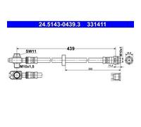 ATE 24.5143-0439.3 Durit et Accessoire de Frein