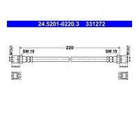 1x Flexible de frein ATE 24.5201-0220.3 convient pour HANOMAG MERCEDES-BENZ
