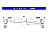 ATE Flexible de frein pour VOLKSWAGEN: LT (Ref: 24.5224-0299.3)