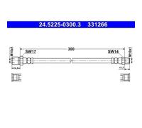 1x Flexible de frein ATE 24.5225-0300.3 convient pour PORSCHE