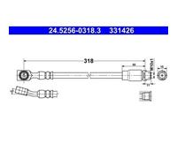 1x Flexible de frein ATE 24.5256-0318.3 convient pour OPEL VAUXHALL