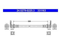 ATE 24.5279-0225.3 Flexible de frein