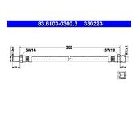 1x Flexible de frein ATE 83.6103-0300.3 convient pour MAGIRUS-DEUTZ