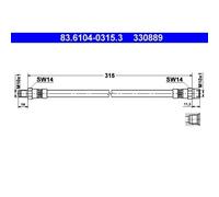 1x Flexible de frein ATE 83.6104-0315.3 convient pour
