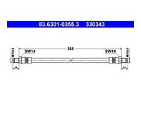 RIDEX Flexible de frein 83B0483 pour VW LT 28-35 I Kastenwagen (281-363) 355mm