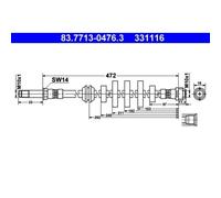 1x Flexible de frein ATE 83.7713-0476.3 convient pour