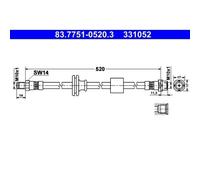ATE 83.7751-0520.3 Flexible de frein