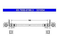 Flexible de frein 83.7850-0180.3 ATE pour BMW 1 1 Décapotable 3 3 Touring X1