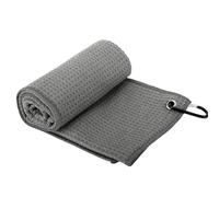 1x Golf Club Towel - Golf Divot Tool, 30x30cm Waffle Pattern Club Cleaner | Easy to Clean Thick Golfers Ball Cleaner, Soft Quick-Dry Rag | Clubs Cleaning Tool with Clip Accessory for Golfers