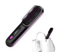 1x Hair Straightener Brush - Cordless Electric Hot Comb, Portable Straightener Brush, Brushing Tool With LCD Display, 3 Heating Settings, USB Charging | 30s Heat-up Negative Ion Hair Styling Tool