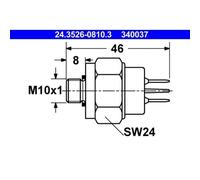 1x Interrupteur des feux de freins ATE 24.3526-0810.3 convient pour BMW DAF