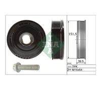 1x Jeu de poulies à courroie, vilebrequin INA 544 0177 20 adapté pour