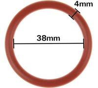 1x Joint torique compatible avec les machines à café Siemens EQ, Bosch Vero, Gaggenau, Neff 38x4mm Rouge Silicone Joint intérieur 38mm extérieur 46mm..