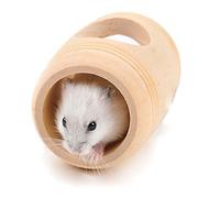 1x Jouet pour animal de compagnie Rouleau à roulettes en bois Hamster Maison en bois Cabane Funny Play Jouet pour Hamster Rat Gerbils Souris Chinchilla Cochon d'Inde Petits Animaux Couleur du Bois Dur