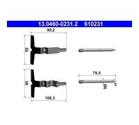 ATE Kit d'accessoires plaquette de frein à disque Kit de montage de plaquette de