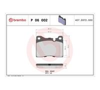 BREMBO P 06 002 Plaquettes de frein