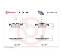 Brembo Plaquettes de frein P 06 071X pour BMW 1, 3, X3, 3 Touring, 2 Coupé, 4 Coupé