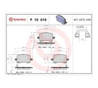 1x Kit de plaquettes de frein, frein à disque BREMBO P 10 015 convient pour