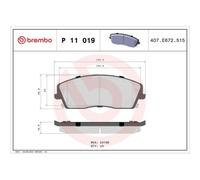 1x Kit de plaquettes de frein, frein à disque BREMBO P 11 019 convient pour