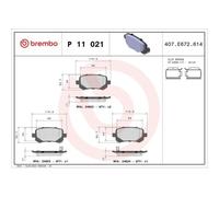 1x Kit de plaquettes de frein, frein à disque BREMBO P 11 021 convient pour