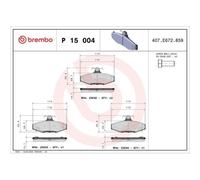 Brembo Plaquettes de frein P 15 004 pour Ssangyong, Pontiac, Daewoo, Chevrolet
