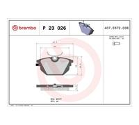 1x Kit de plaquettes de frein, frein à disque BREMBO P 23 026 convient pour