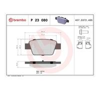 1x Kit de plaquettes de frein, frein à disque BREMBO P 23 080 convient pour