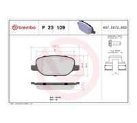 1x Kit de plaquettes de frein, frein à disque BREMBO P 23 109 convient pour