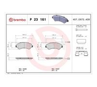 1x Kit de plaquettes de frein, frein à disque BREMBO P 23 161 convient pour