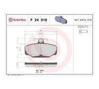 1x Kit de plaquettes de frein, frein à disque BREMBO P 24 018 convient pour