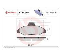 Brembo Kit de plaquettes de frein P 24 029 – frein à disque – 1x