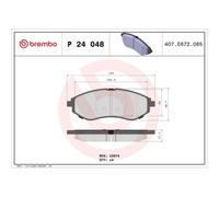 1x Kit de plaquettes de frein, frein à disque BREMBO P 24 048 convient pour