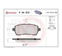 1x Kit de plaquettes de frein, frein à disque BREMBO P 24 072X convient pour