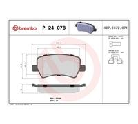 Brembo Kit de plaquettes de frein arrière P 24 078X – frein à disque – 1x