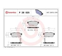 1x Kit de plaquettes de frein, frein à disque BREMBO P 28 025 convient pour