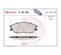 Brembo Kit de plaquettes de frein P 30 001 – frein à disque – 1x