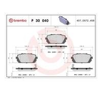 Brembo Kit de plaquettes de frein P 30 040 Arrière pour Kia Carens III