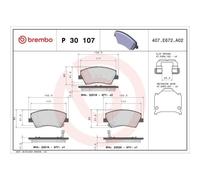 Brembo Jeu de plaquettes de frein P 30 107 – Frein à disque – Pour HYUNDAI, KIA