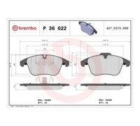 1x Kit de plaquettes de frein, frein à disque BREMBO P 36 022 convient pour