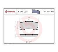 1x Kit de plaquettes de frein, frein à disque BREMBO P 36 024 convient pour