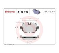 Brembo Plaquettes de frein P 36 032 pour JAGUAR F-TYPE Coupé et Décapotable