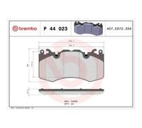 1x Kit de plaquettes de frein, frein à disque BREMBO P 44 023 convient pour